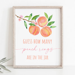 Peach Blossom Geburtstagsraten wie viele Spiel Poster