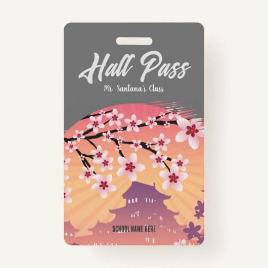 Peach Blossom Hall Pass Abzeichen Ausweis (Vorderseite)