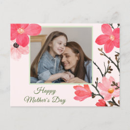 Peach Blossom Happy Mother's Day Foto Card Postkarte