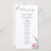 Peach Blossom | Hochzeitsprogramm für Flora (Rückseite)