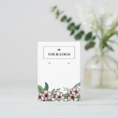 Peach Blossom Logo Social Media Earring Display Visitenkarte (Stehend Vorderseite)