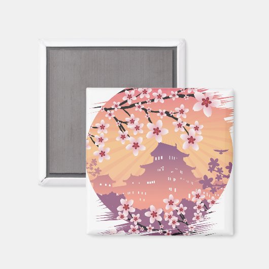 Peach Blossom Magnet (Vorderseite/Rückseite)