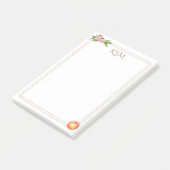 Peach Blossom Monogram Post it notes Post-it Klebezettel (angewinkelt)