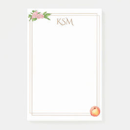 Peach Blossom Monogram Post it notes Post-it Klebezettel