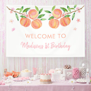 Peach Blossom One Sweet Peach Birthday Banner