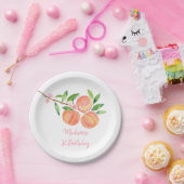 Peach Blossom One Sweet Peach Birthday Pappteller (Party)
