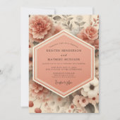 Peach Blossom Romance Wedding Einladung (Vorderseite)