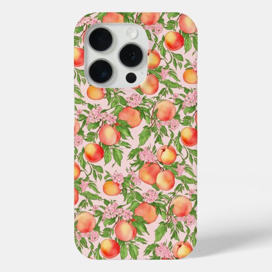 Peach Blossom Wasserfarben Handy Case (Rückseite)
