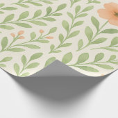 Peach Blossom Watercolor Wrapping Paper — Elegant Geschenkpapier (Ecke)
