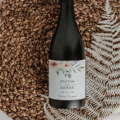 Peach Blossom Wedding Weinetikett