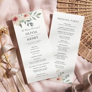 Peach Blossom Wedding Zeremony Program Programm