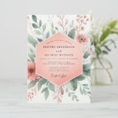 Peach Blossom Whimsy Wedding Einladung (Stehend Vorderseite)
