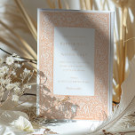 Peach Blossom William Morris Inspiriert Hochzeit Einladung<br><div class="desc">Diese exquisite Hochzeitseinladung verbindet die romantische Essenz von William Morris Design Ethos mit einer frischen, pfirsichblütigen Farbpalette. Es zeichnet sich durch ein detailliertes botanisches Muster in weichem Pfirsich und Creme aus und erfasst die verzierten und Bio Motive, die die Signatur der Kunst- und Handwerksbewegung sind. Das Design ist durch eine...</div>