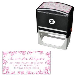 Peach Blossoms Blume Asiatische Hochzeitsfeier Rüc Permastempel