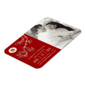 Peach Blossoms Chinesisches Hochzeitsstich Save th Magnet (Linke Seite)