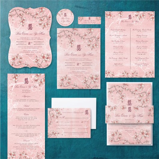 Peach Blossoms Double Xi Chinesisches Hochzeitspro