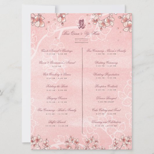 Peach Blossoms Double Xi Chinesisches Hochzeitspro (Vorderseite)