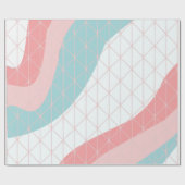 Peach & Blue Abstrakt Geschenkpapier (Flach)
