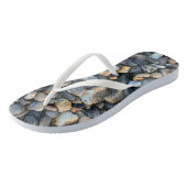 Peach Blue Beach Rocks Boho Badesandalen (Schrägansicht)