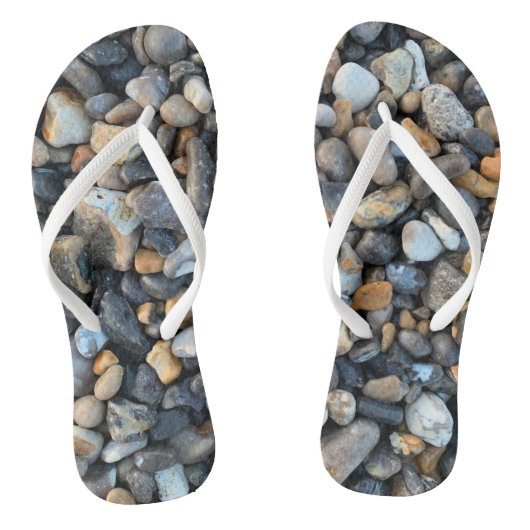 Peach Blue Beach Rocks Boho Badesandalen (Fußbett)