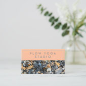 Peach Blue Beach Rocks Visitenkarte (Stehend Vorderseite)