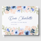 Peach Blue Blush Brautparty Gästebuch (Vorderseite)