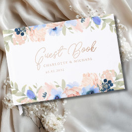 Peach Blue Blush Wedding Gästebuch