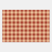 Peach Blue Brown Checkered Gingham Pattern Geschenkpapier Set (Vorderseite 3)