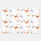Peach Blue Butterflies Baby Shower Geschenkpapier Set (Vorderseite)