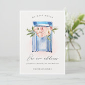 Peach Blue Floral Mailbox Wir haben bewegte Karte (Stehend Vorderseite)