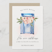 Peach Blue Floral Mailbox Wir haben bewegte Karte (Vorne/Hinten)