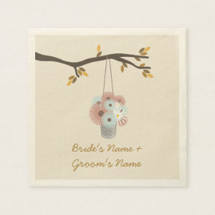 Peach + Blue Flowers Hochzeit im Herbst Napkins Serviette