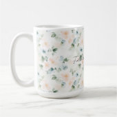 Peach Blue Flowers   Kaffeetasse (Links)