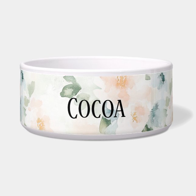 Peach Blue Flowers   Napf (Vorderseite)