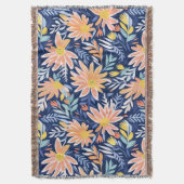 Peach blue foloral decke (Vorderseite Vertikal)