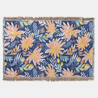 Peach blue foloral decke