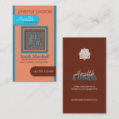 Peach & Blue Hinzufügen Ihrer Foto-Visitenkarte Visitenkarte (Vorne/Hinten)