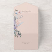 Peach Blue & Lila Boho Peach QR Code All In One Einladung (Außenbereich)