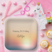 Peach Blue Lila Sunrise Birthday Pappteller (Party)