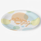 Peach Blue Orange Bubbles Bereit zum Pop Babydusch Pappteller (Schrägansicht)