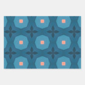 Peach Blue Turquoise Art Deko Design Geschenkpapier Set (Vorderseite 3)