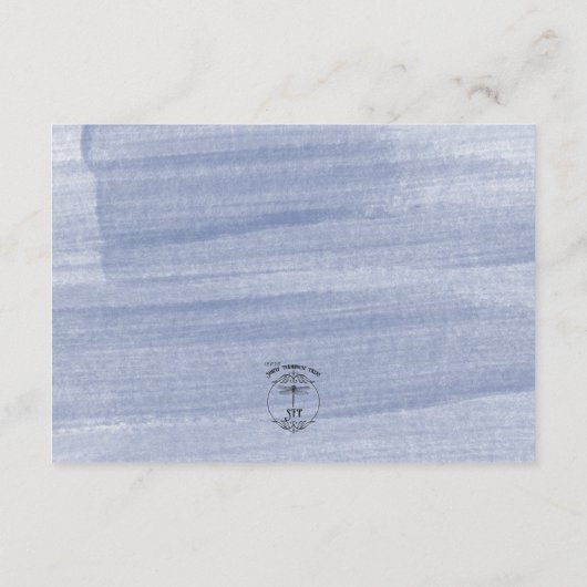 Peach & Blue Watercolor Blumendetails Begleitkarte (Rückseite)