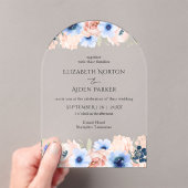 Peach Blue Wedding Collection Acryleinladungen (Insitu (Handheld))