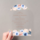 Peach Blue Wedding Collection Arch Acryleinladungen (Insitu (Handheld))