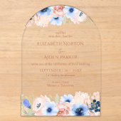 Peach Blue Wedding Collection Arch Acryleinladungen (Vorderseite)