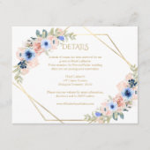 Peach Blue Wedding Collection Eintrittskarte Begleitkarte (Vorderseite)