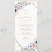 Peach Blue Wedding Collection Menü Menükarte (Vorderseite)