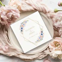 Peach Blue Wedding Collection Napkins Serviette