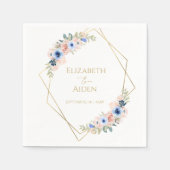 Peach Blue Wedding Collection Napkins Serviette (Vorderseite)