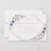 Peach Blue Wedding Collection RSVP Karte (Vorderseite)